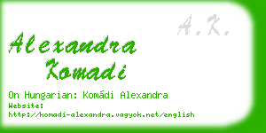 alexandra komadi business card