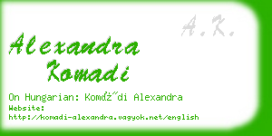 alexandra komadi business card